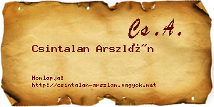 Csintalan Arszlán névjegykártya